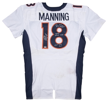 2015 Peyton Manning Game Used and Signed Denver Broncos Road Jersey Worn On 9/17/15 at Kansas City - Last 3 TD Game - Final Season - Super Bowl Champions (Broncos LOA, Panini & Fanatics)